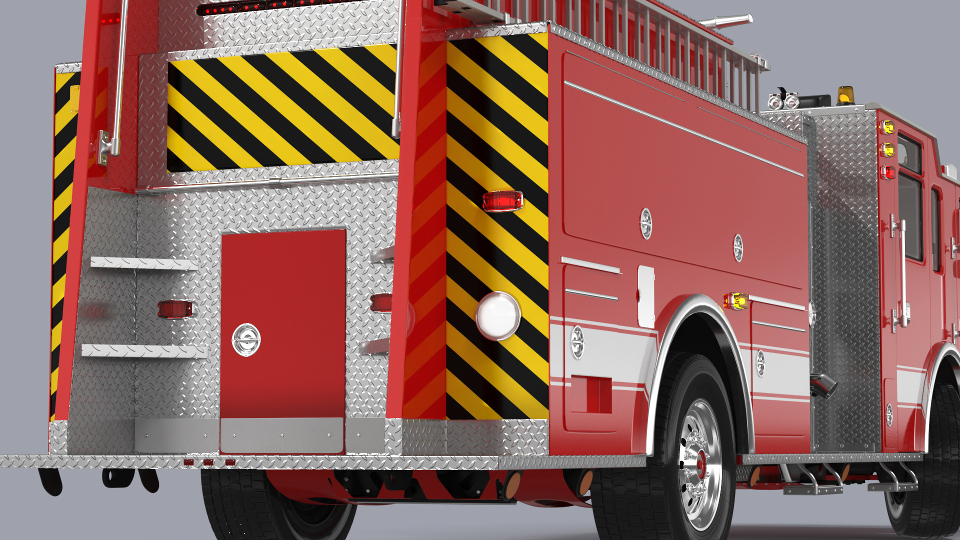 Fire Engine Rigged for Cinema 4D 3D