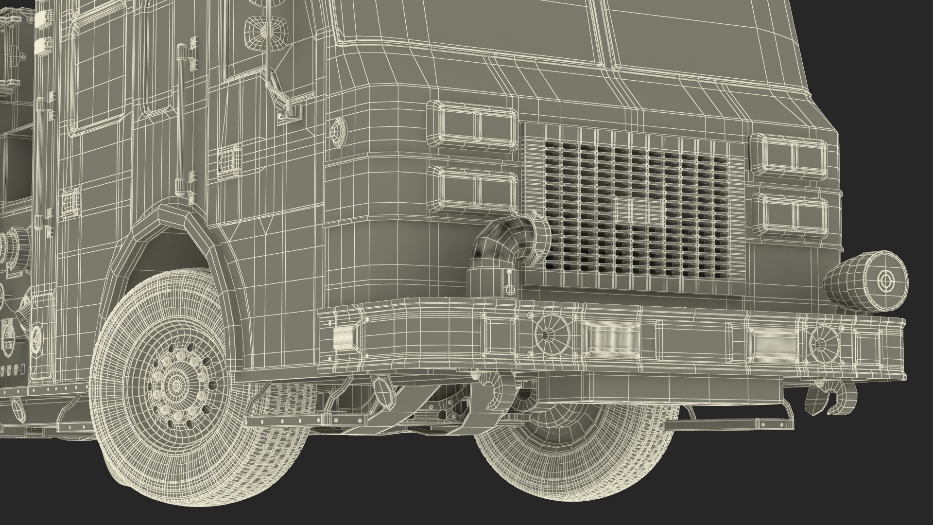 Fire Engine Rigged for Cinema 4D 3D
