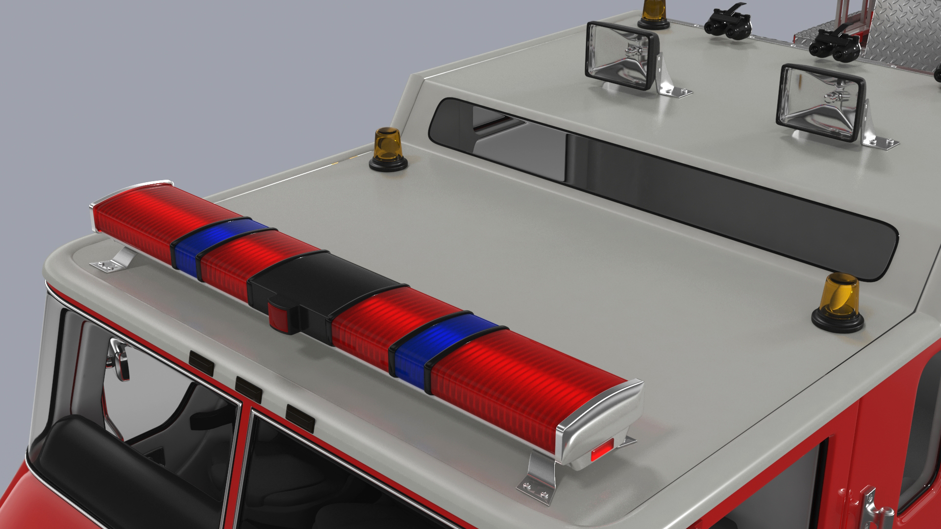 Fire Engine Rigged for Cinema 4D 3D