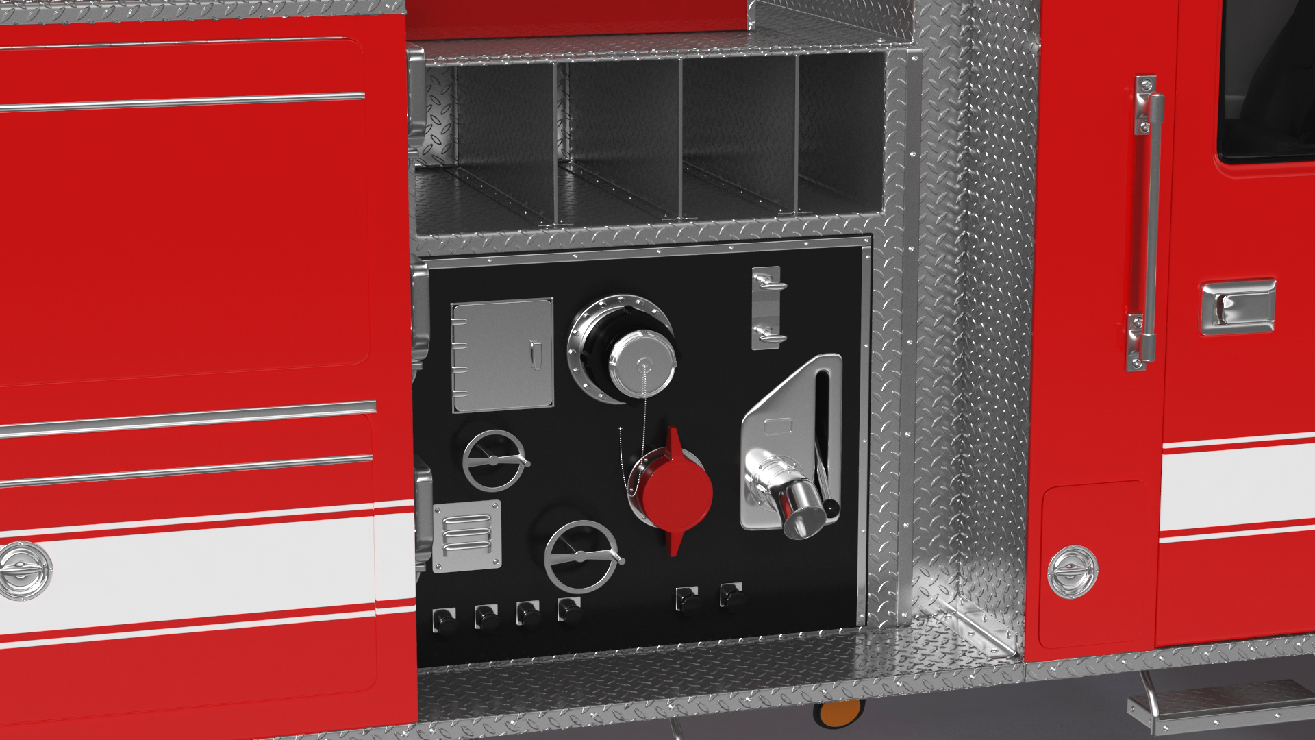 Fire Engine Rigged for Cinema 4D 3D