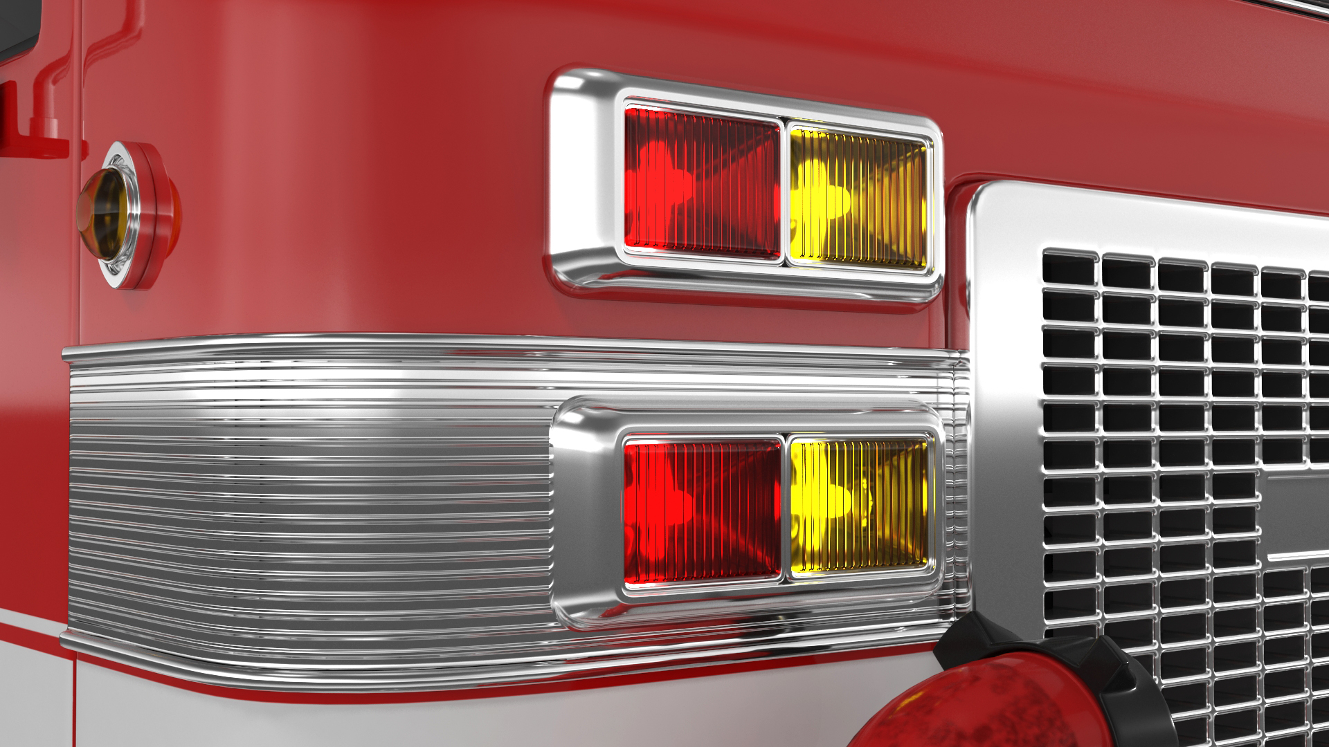 Fire Engine Rigged for Cinema 4D 3D