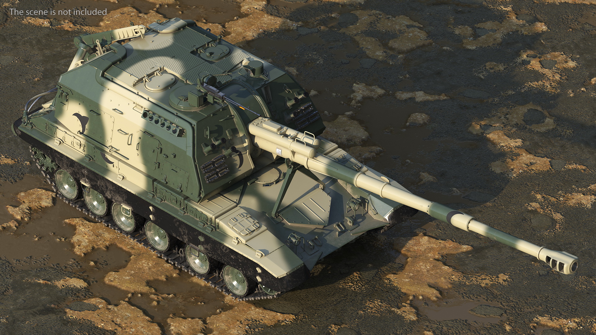 3D 2S19 Msta Green Camouflage Dirt