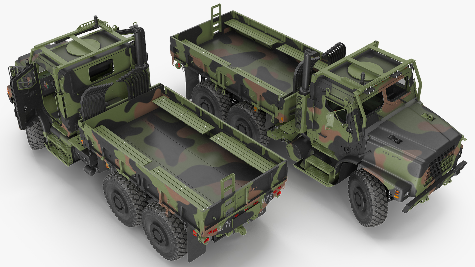 Medium Tactical Vehicle 6x6 Rigged 3D model