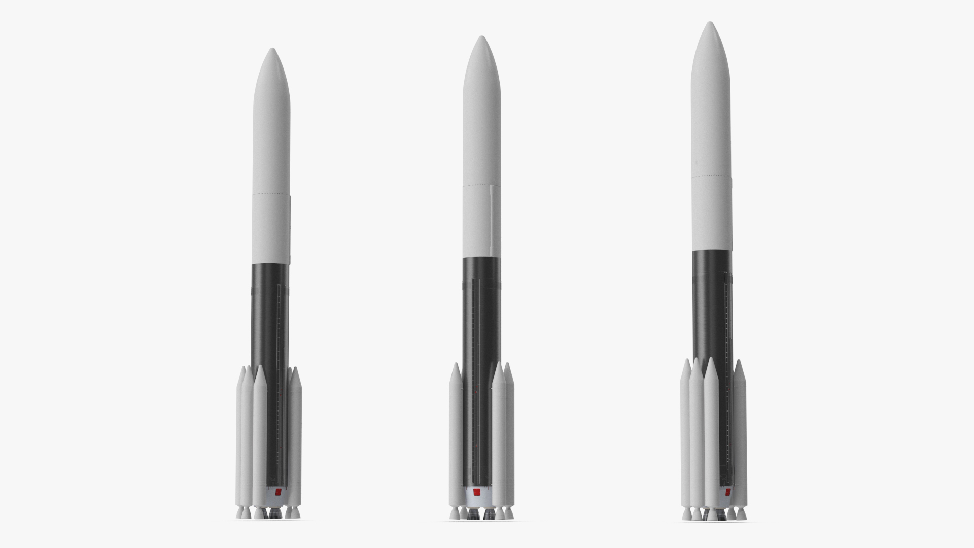 3D Heavy Lift Rocket with Six Solid Boosters