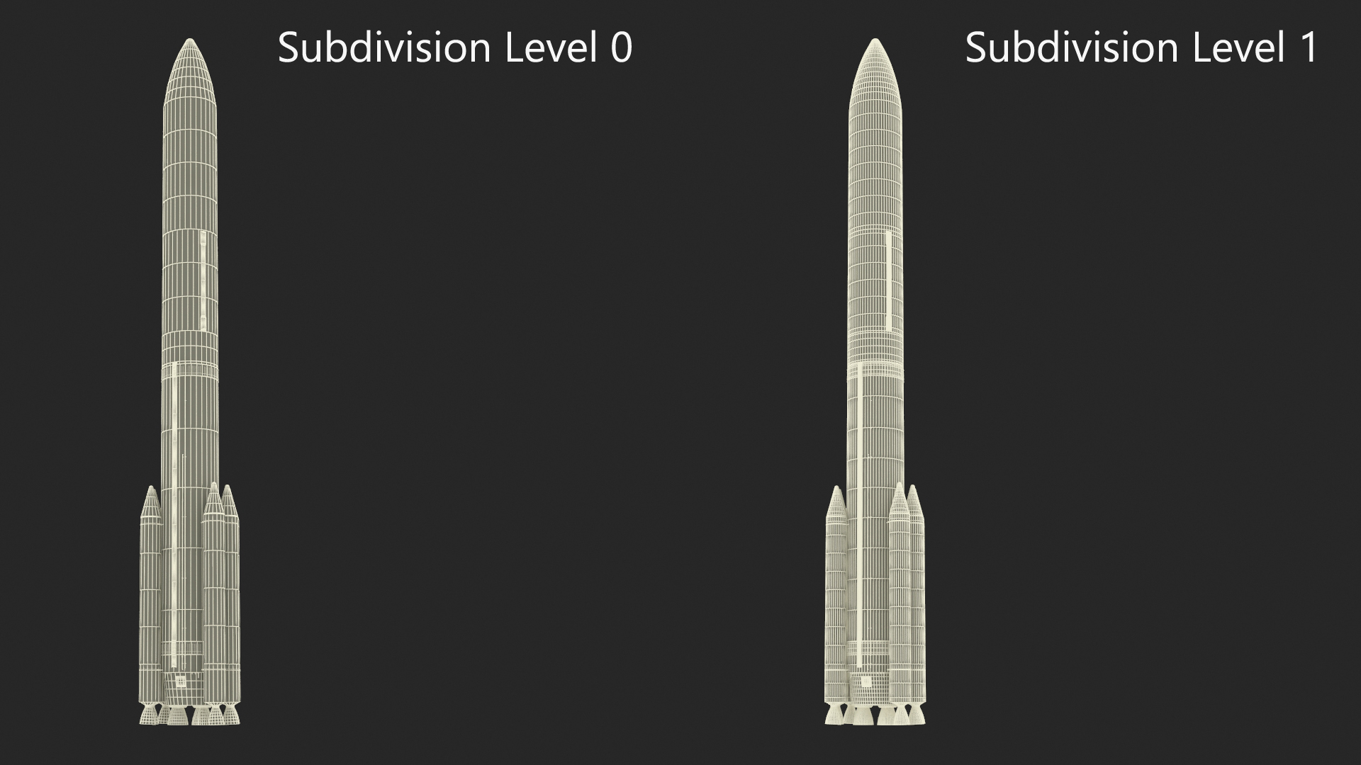 3D Heavy Lift Rocket with Six Solid Boosters
