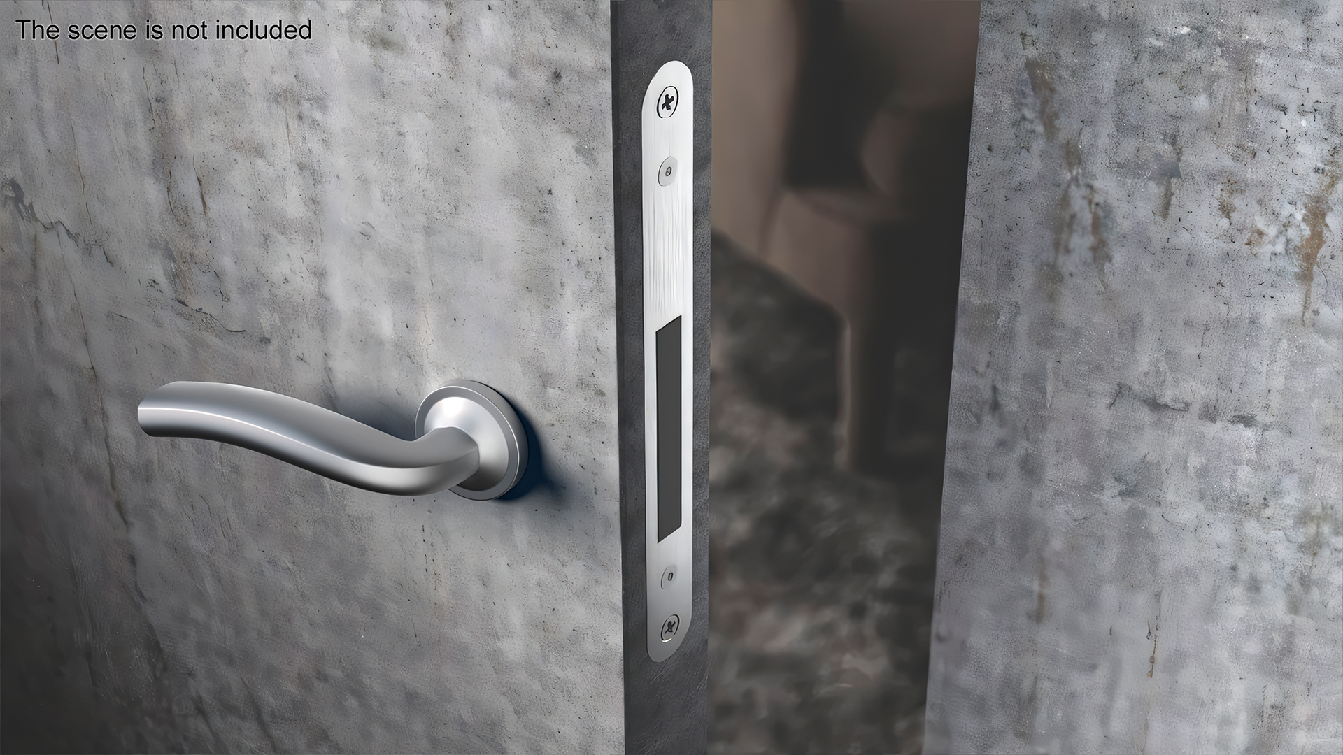 Door Handle Rotary Wave Metal 3D model