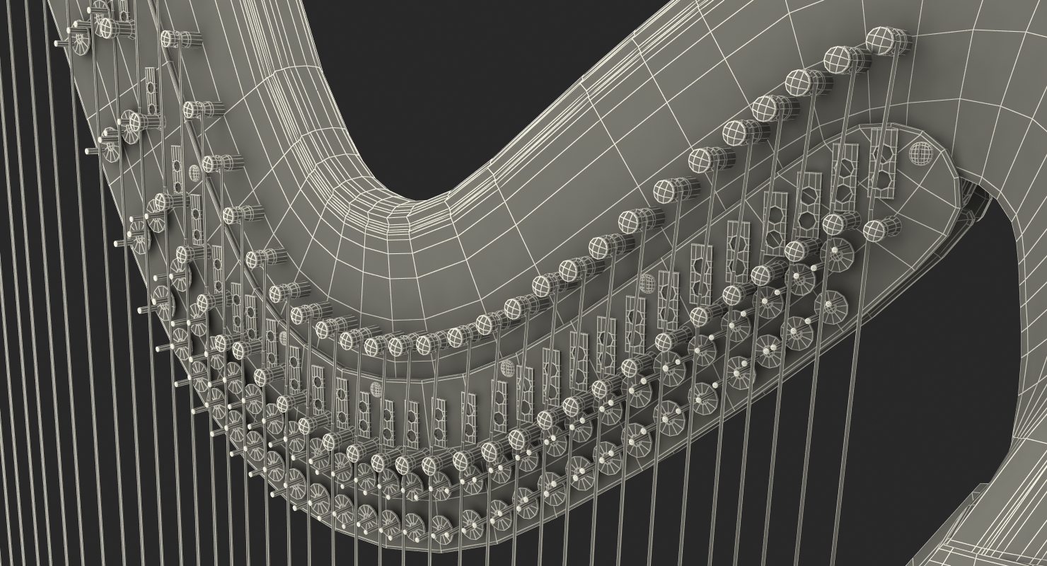 3D Pedal Harp Instrument