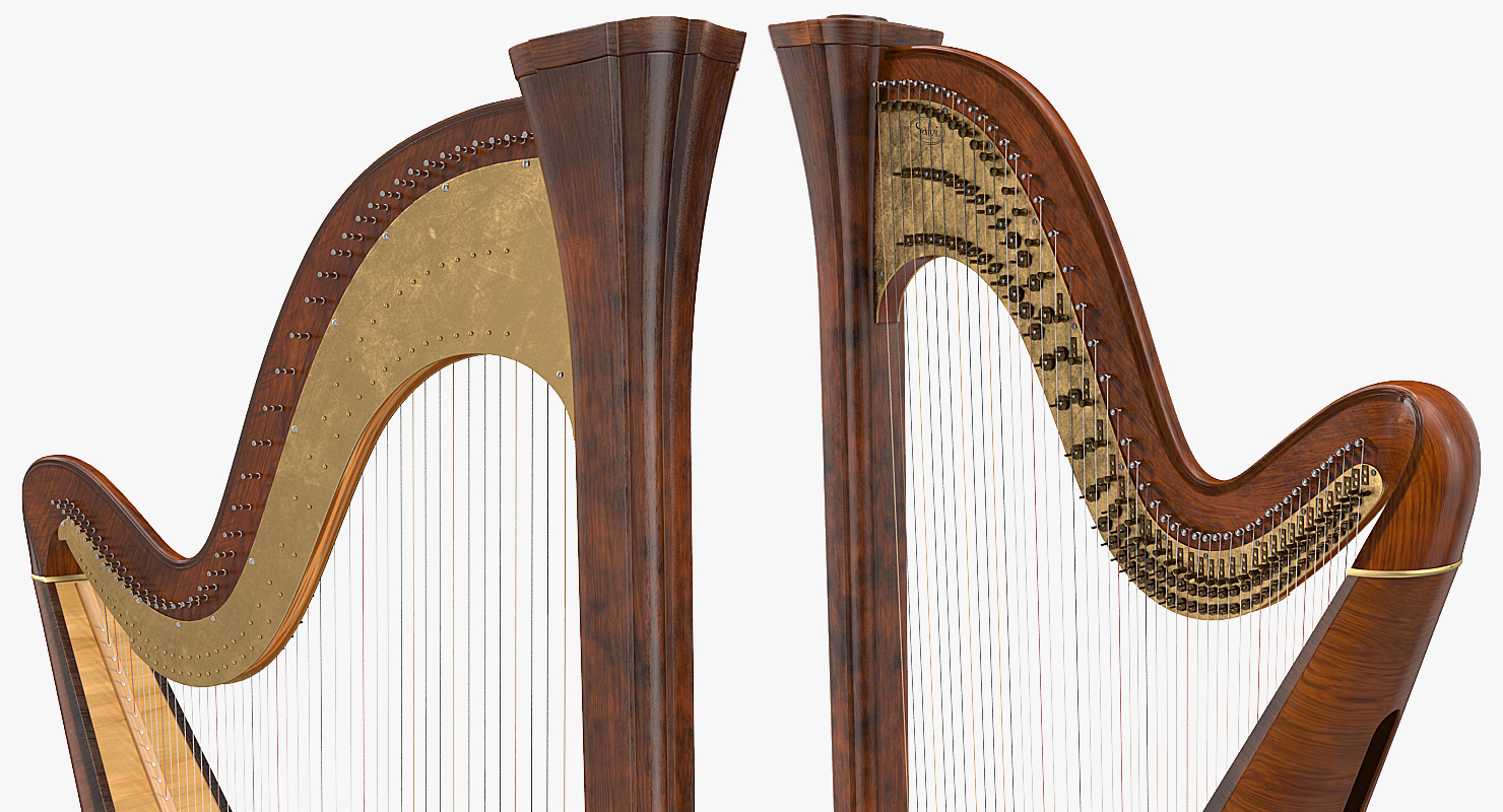 3D Pedal Harp Instrument