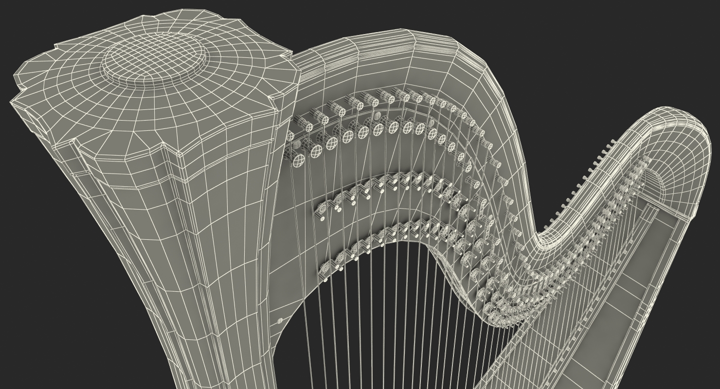 3D Pedal Harp Instrument
