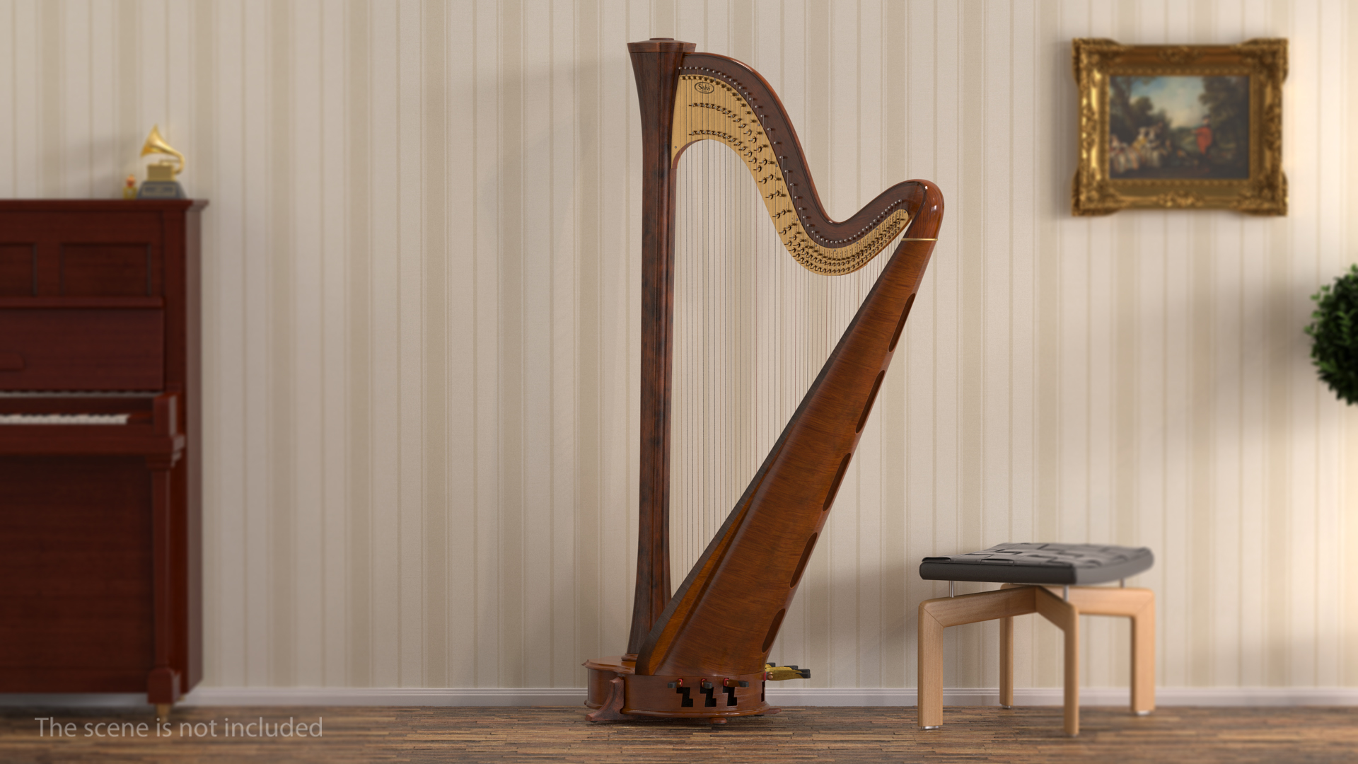 3D Pedal Harp Instrument