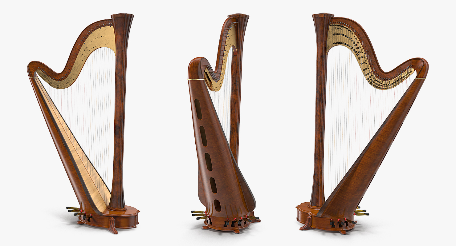 3D Pedal Harp Instrument