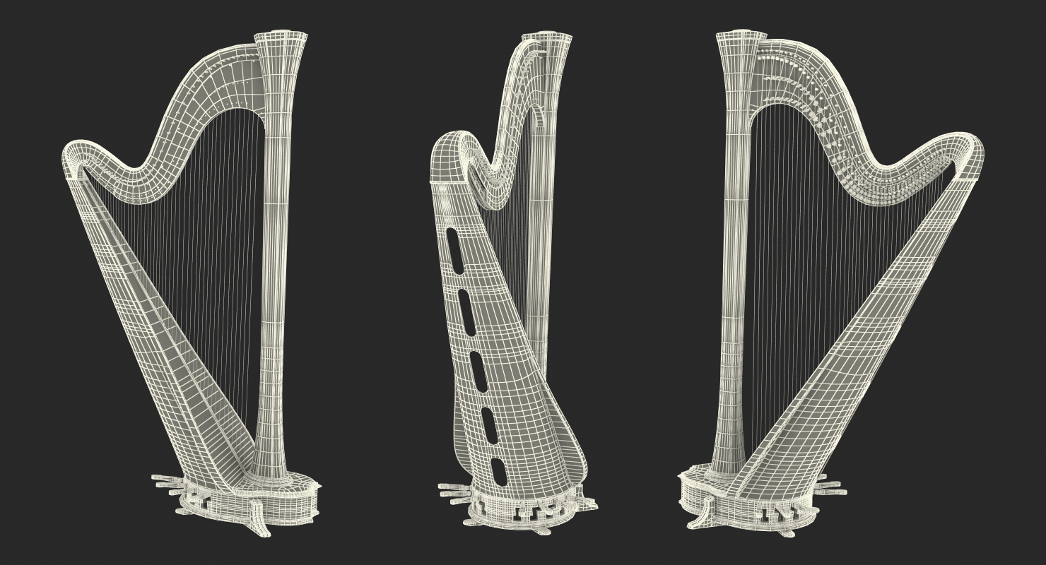 3D Pedal Harp Instrument