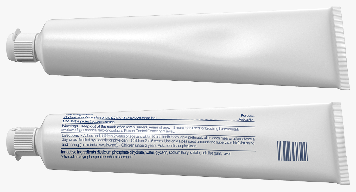 3D Tube and Box Toothpaste model