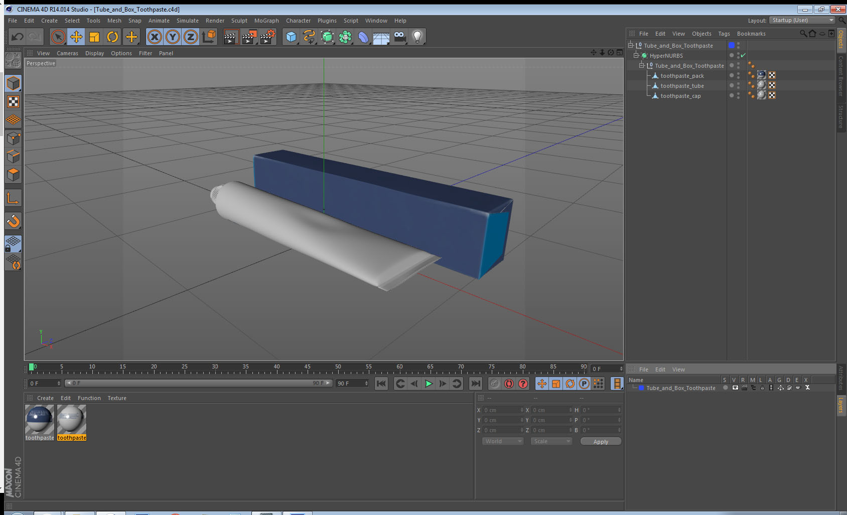 3D Tube and Box Toothpaste model