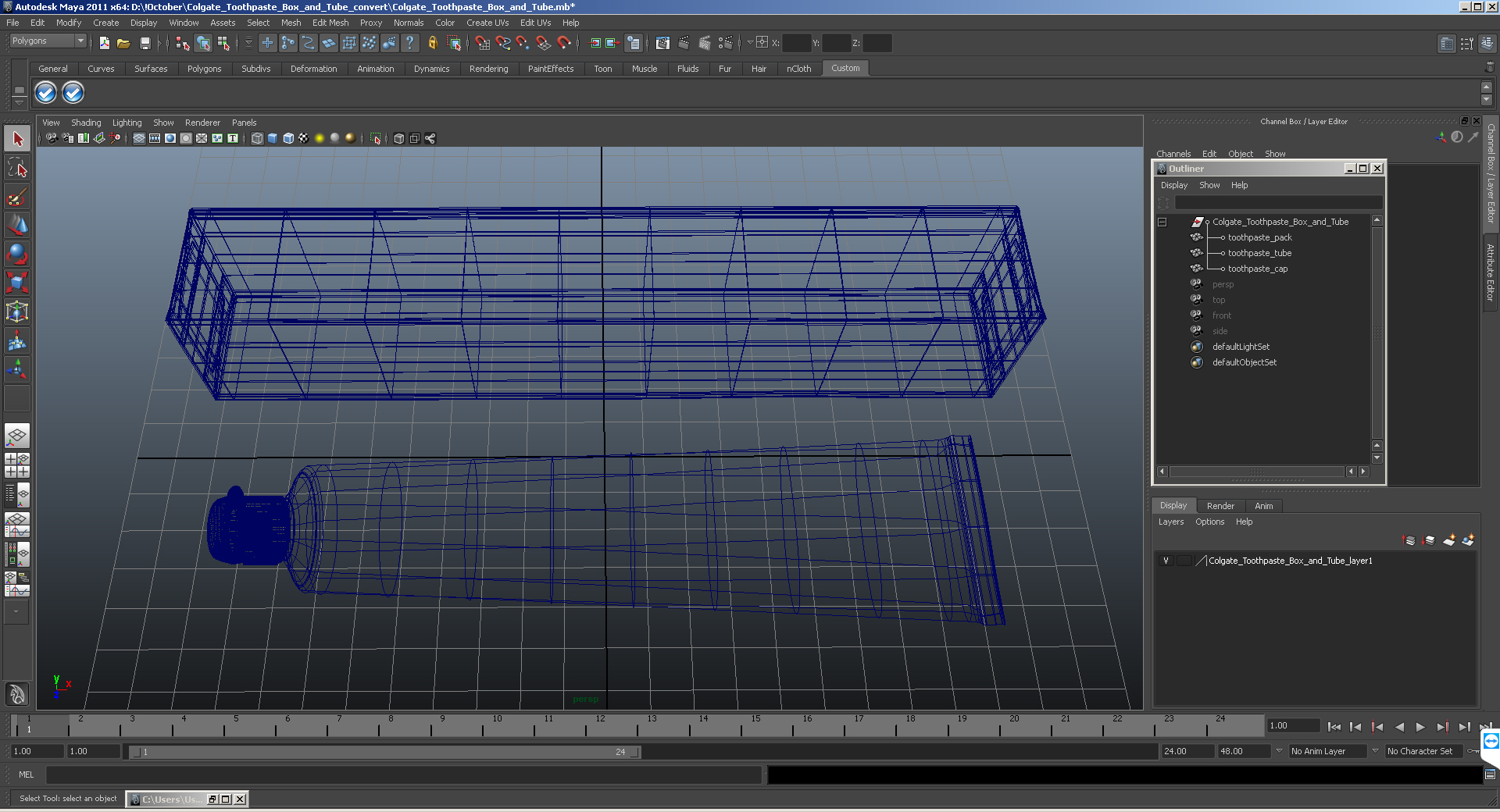 3D Tube and Box Toothpaste model
