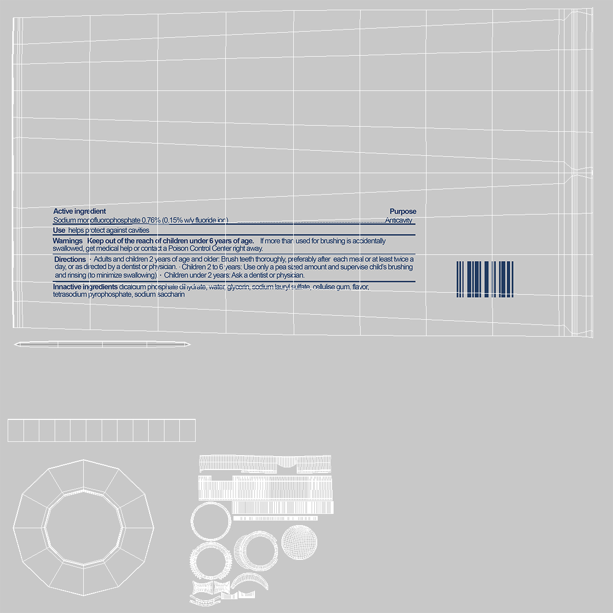 3D Tube and Box Toothpaste model