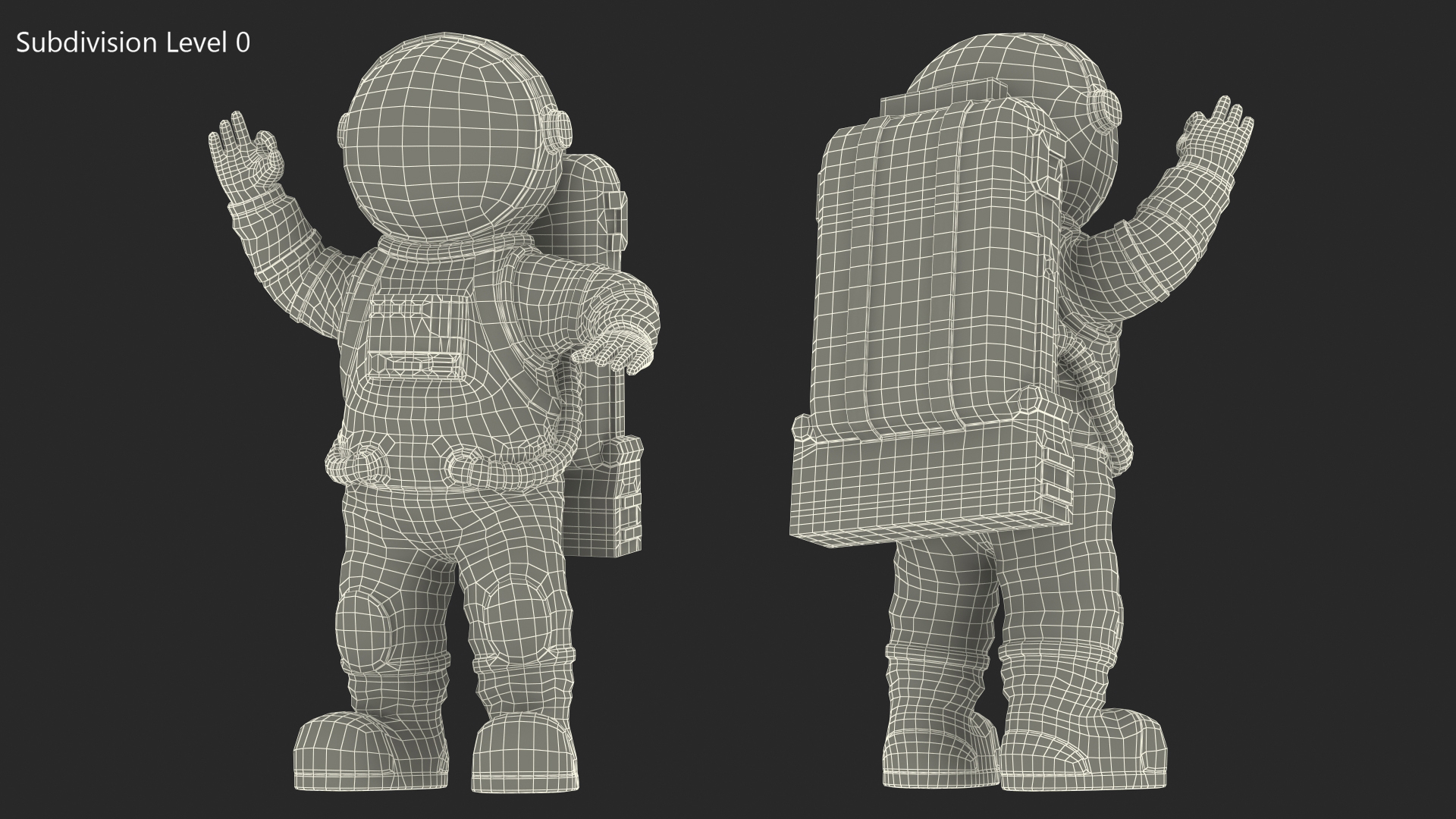 Astronaut Toy Character Green OK Pose 3D