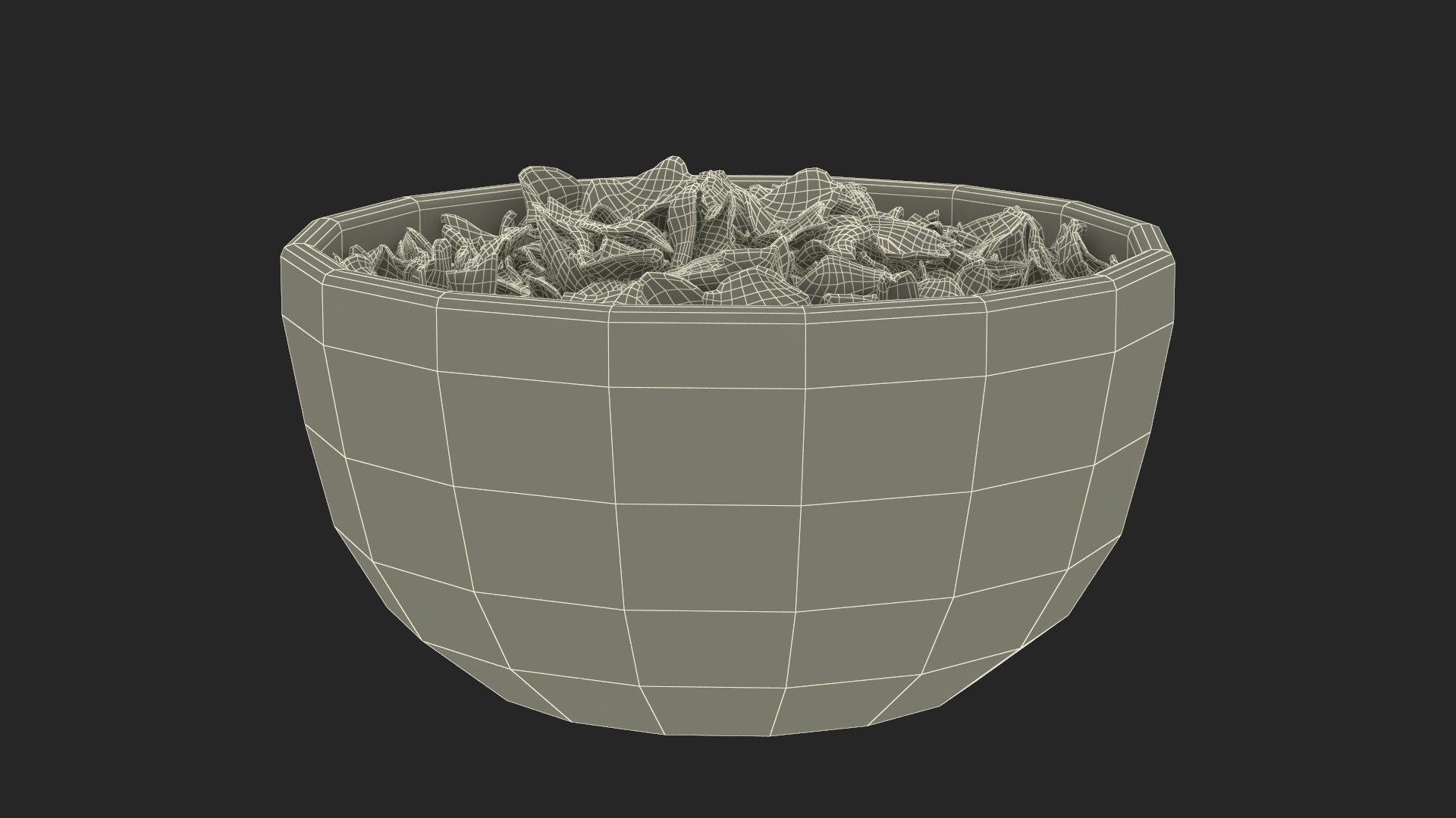 3D Wooden Bowl with Dried Red Petals model
