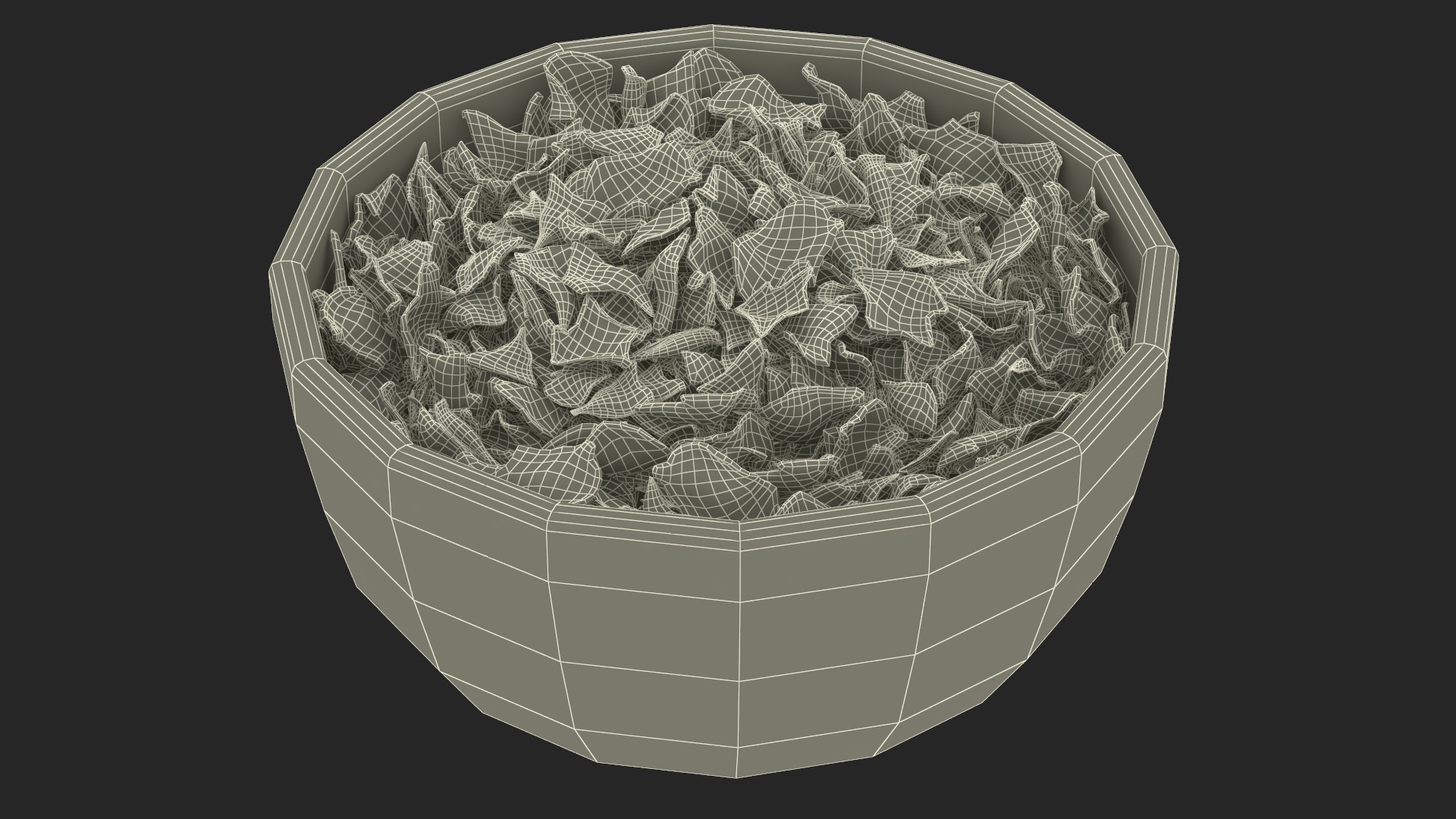 3D Wooden Bowl with Dried Red Petals model