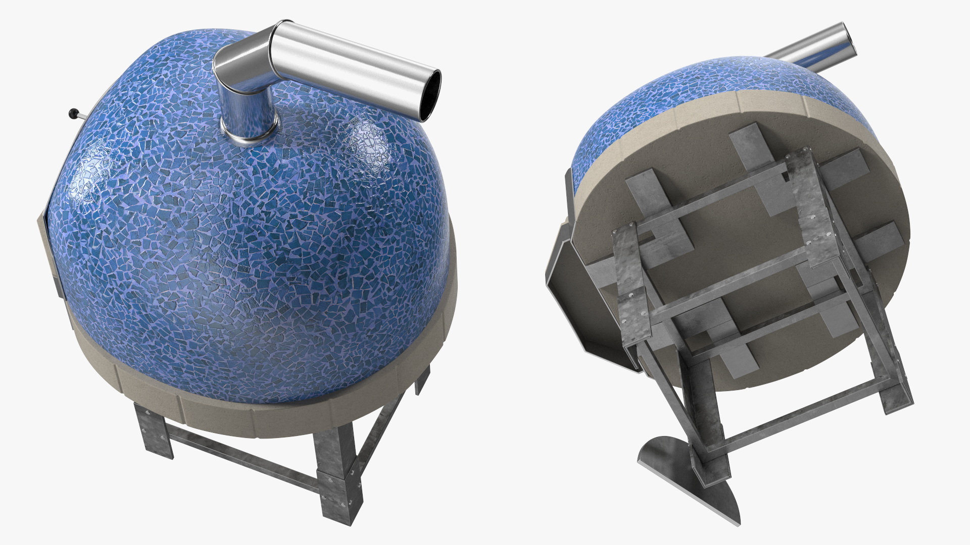 3D model Rustic Italian Pizza Oven Blue