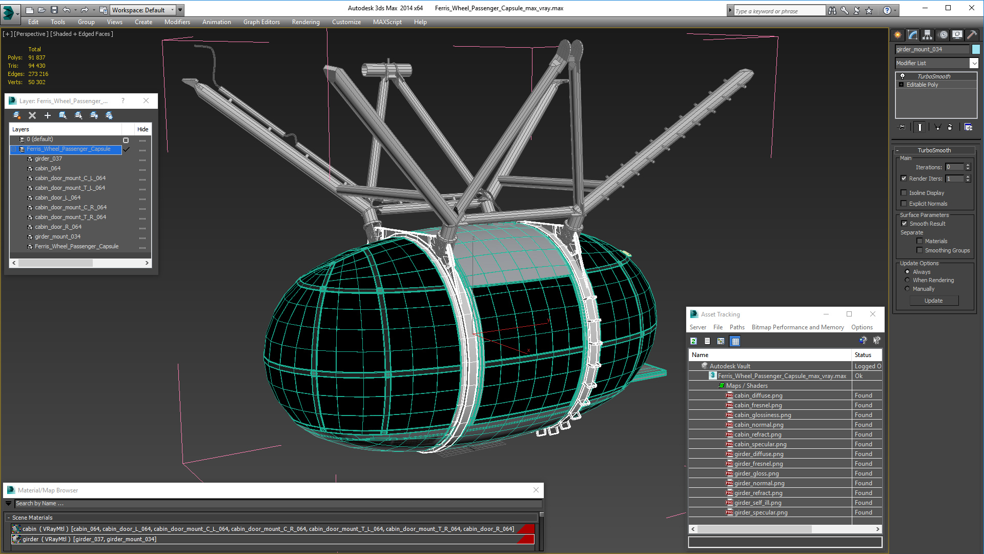3D model Ferris Wheel Passenger Capsule