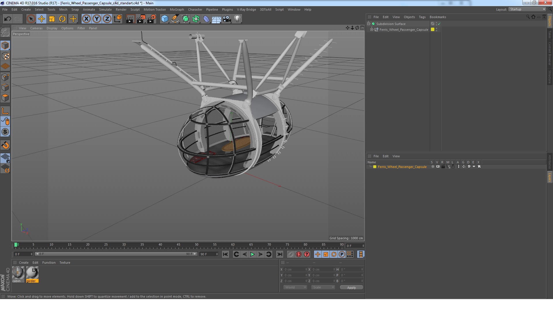 3D model Ferris Wheel Passenger Capsule