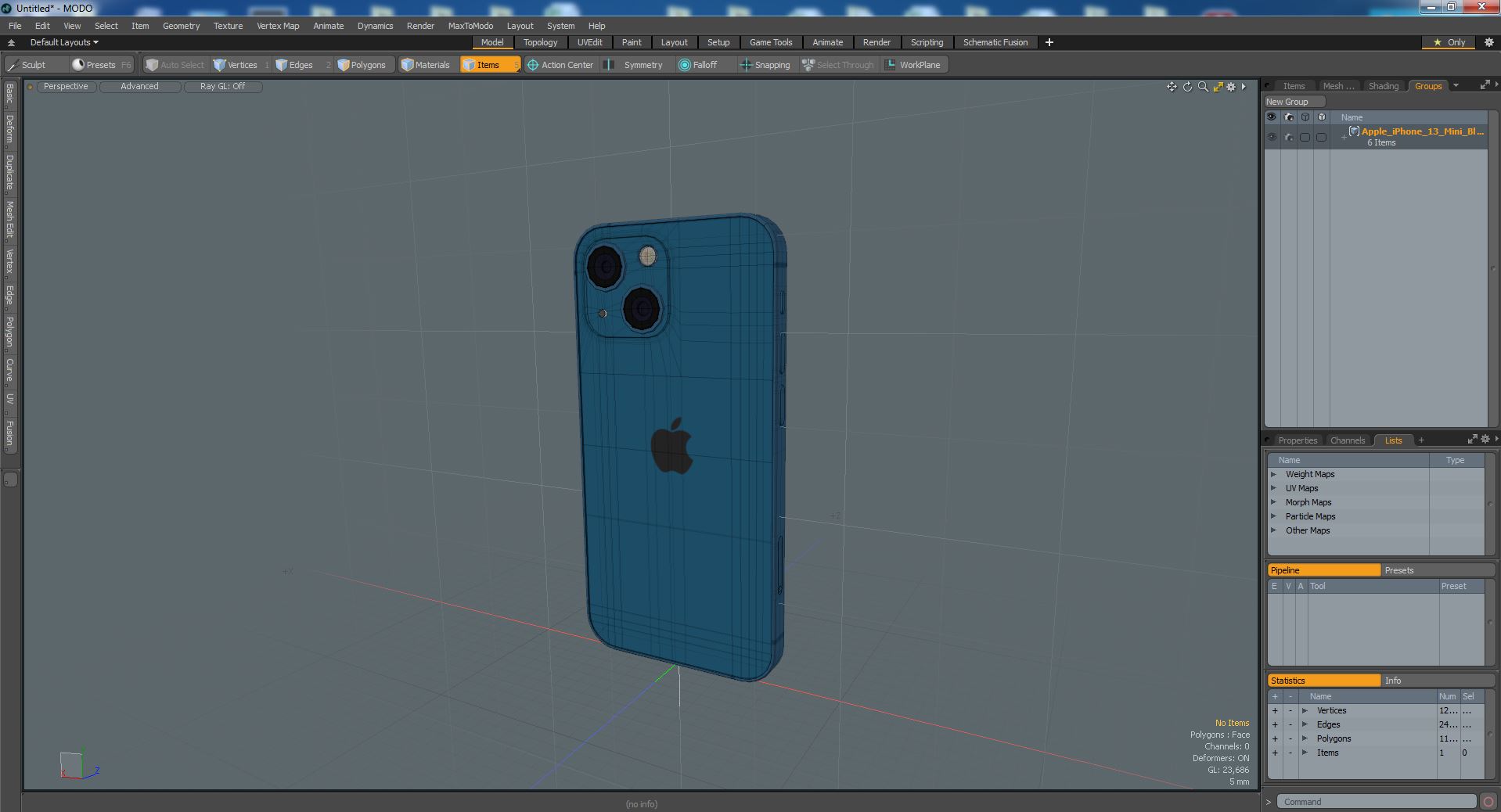 3D model Apple iPhone 13 Mini Blue