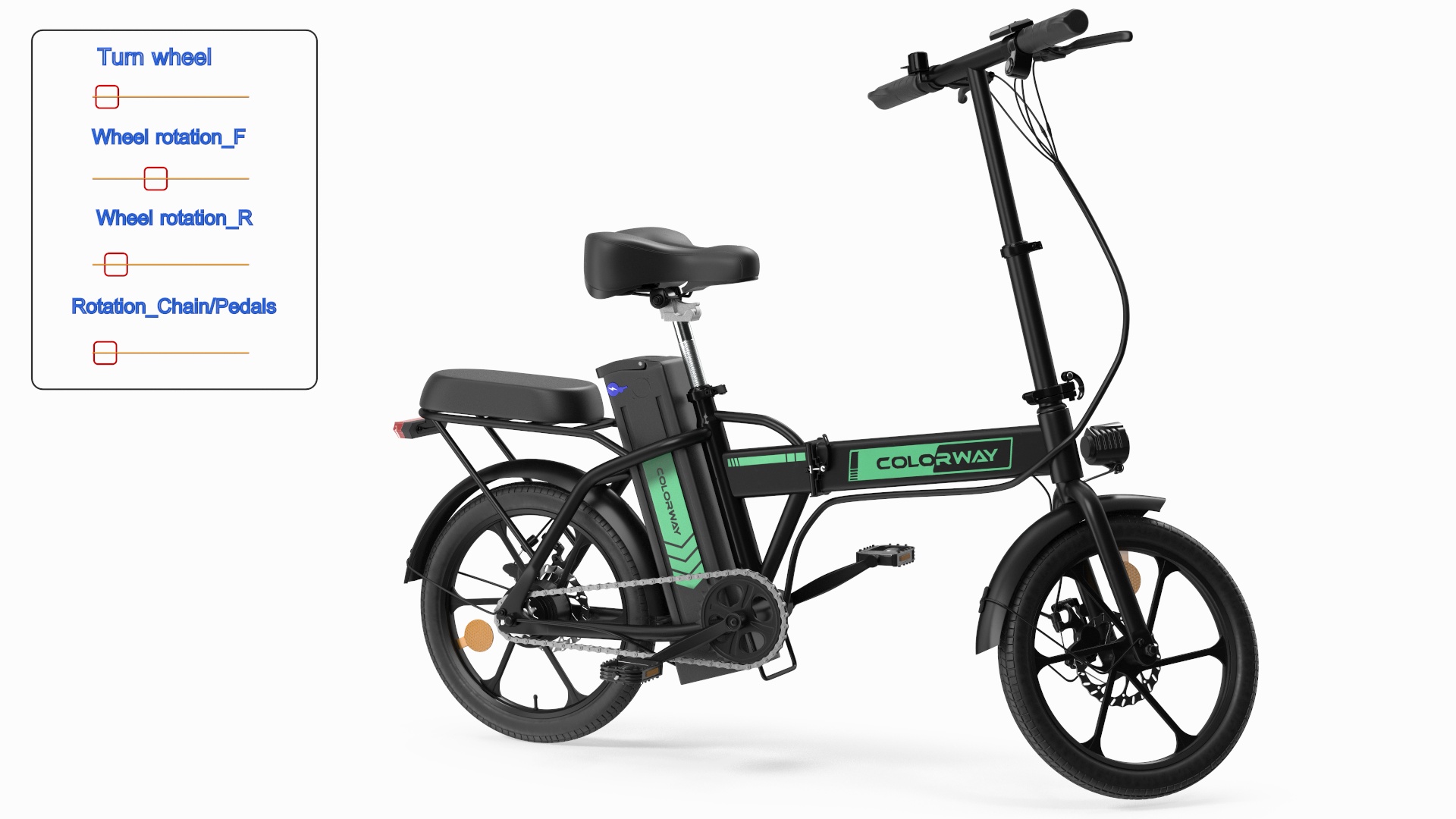 Electric Bike Colorway Black Rigged for Cinema 4D 3D model