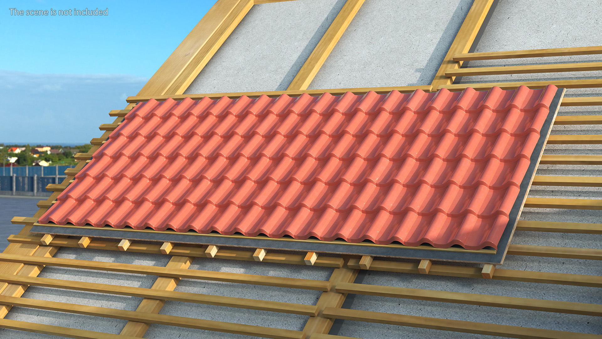 3D Metal Roofing model