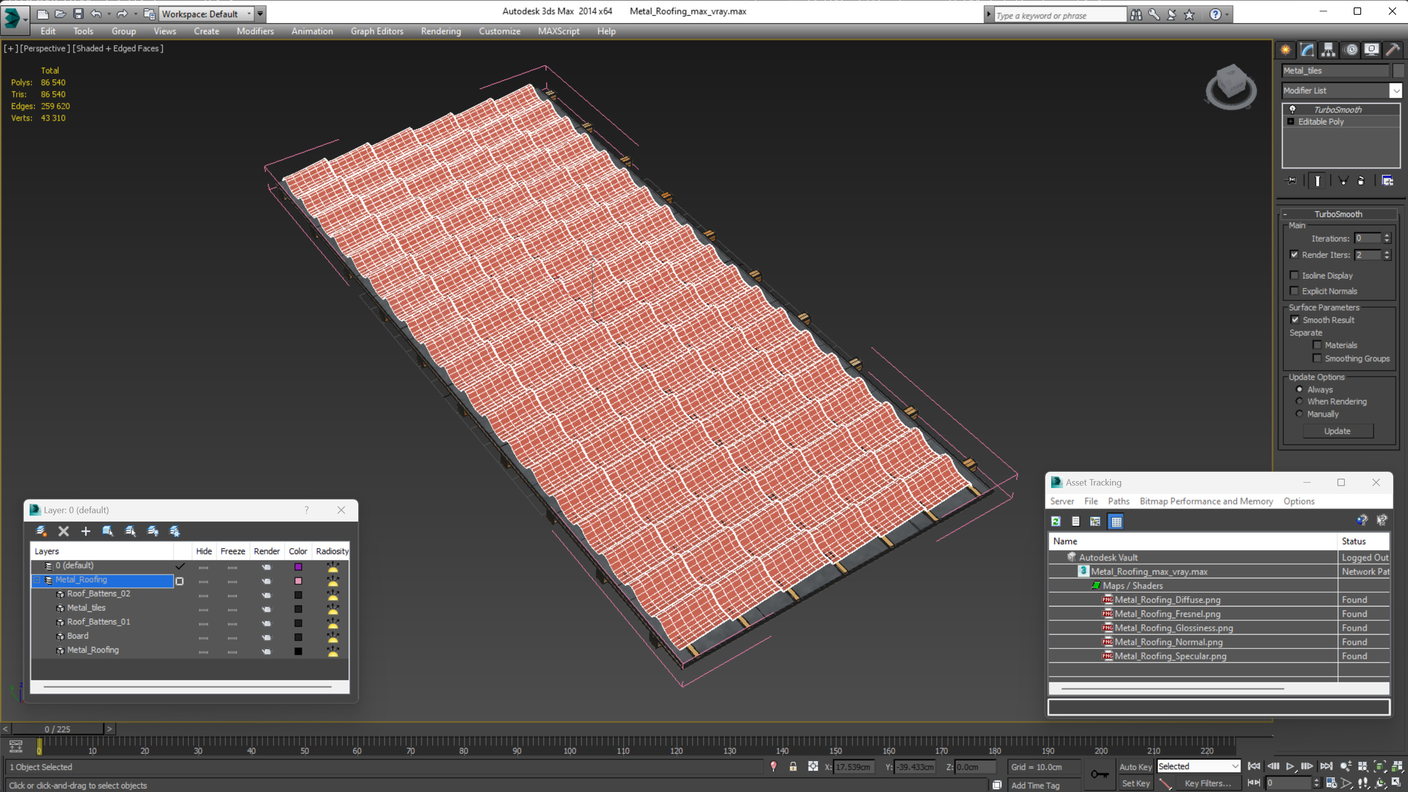 3D Metal Roofing model