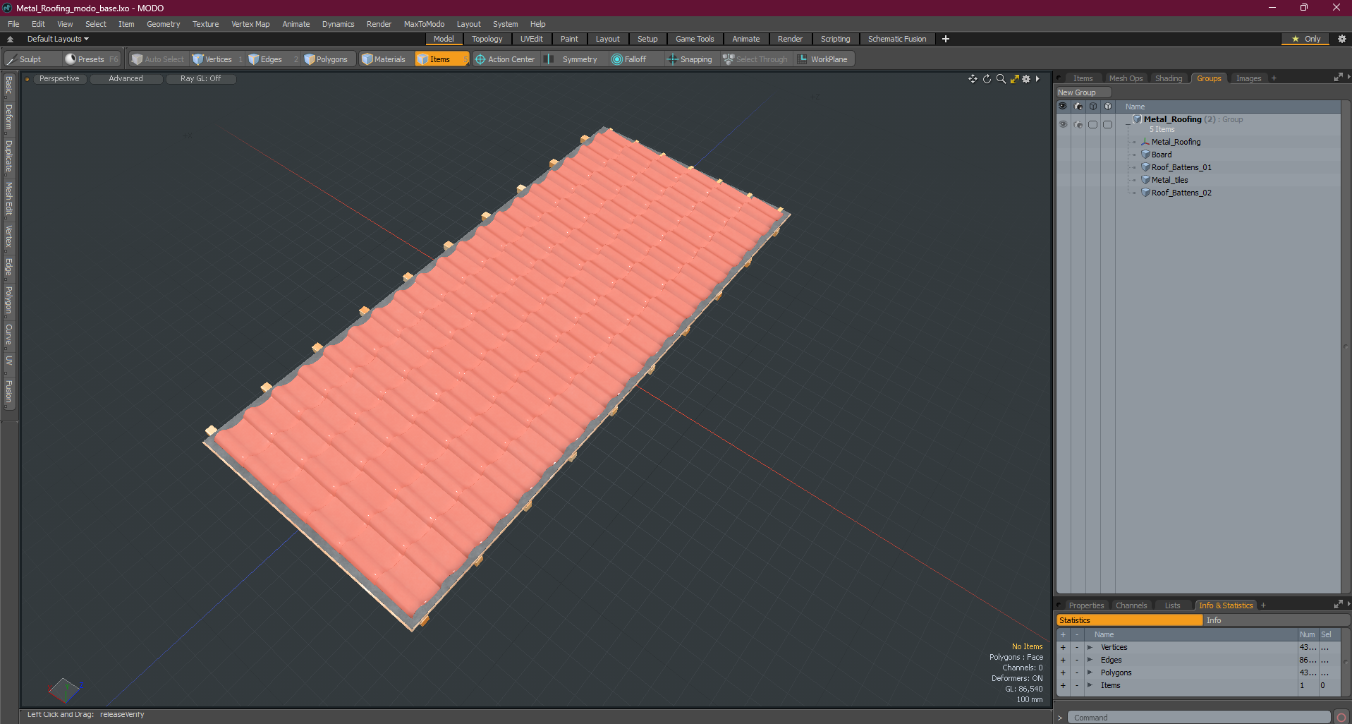 3D Metal Roofing model