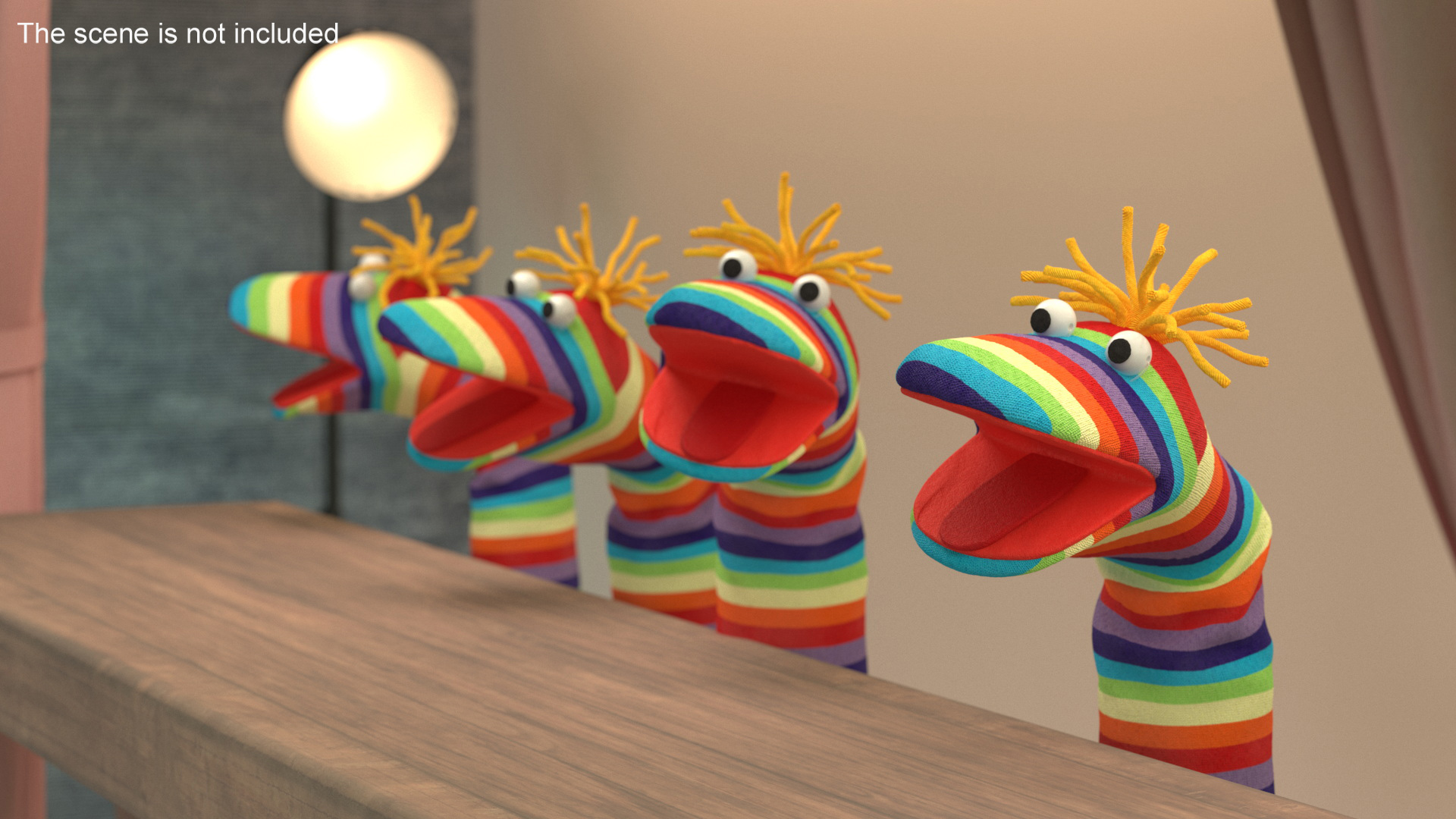 3D Character Hand Puppet Striped Boy Surprised Pose model