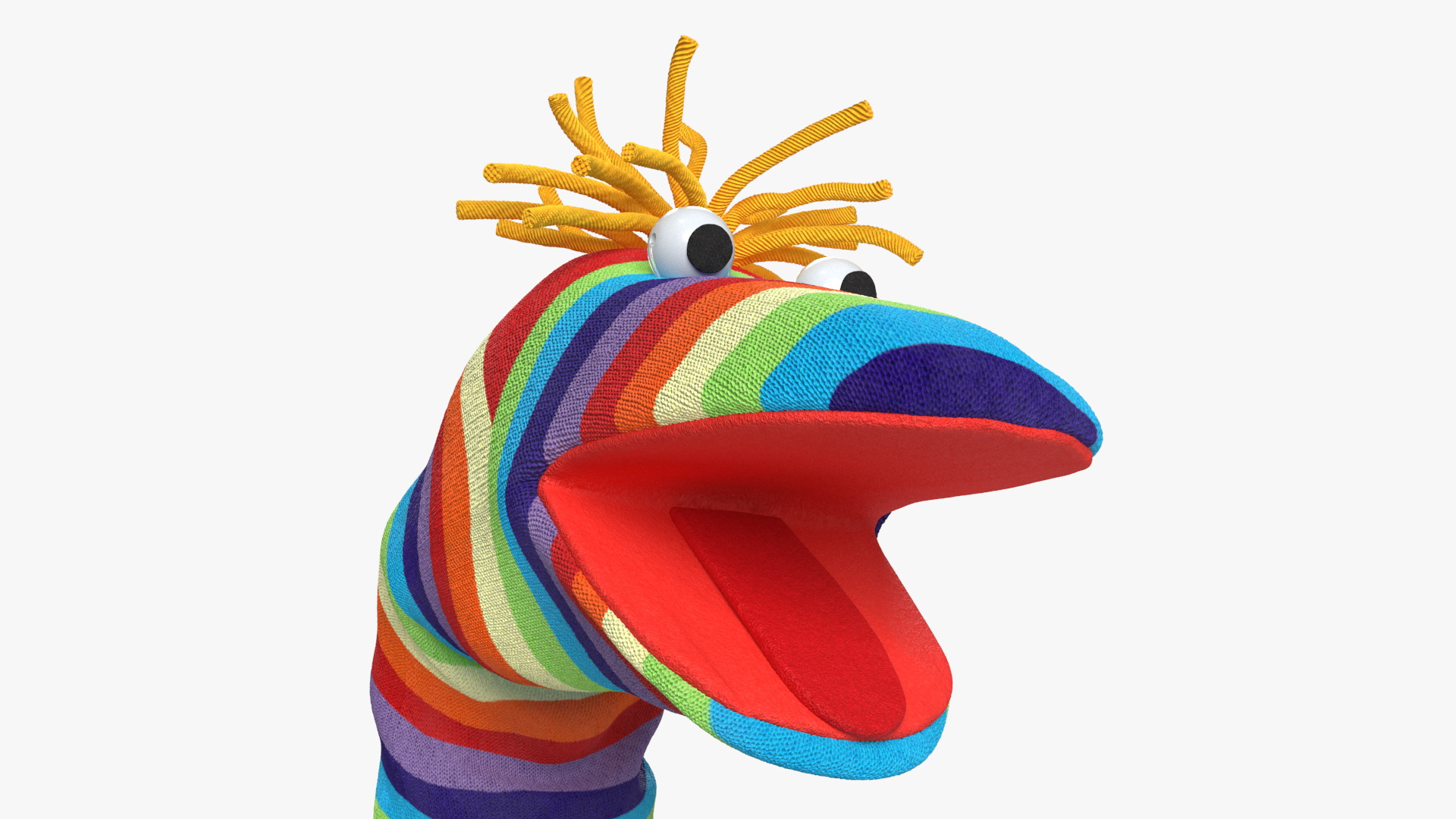 3D Character Hand Puppet Striped Boy Surprised Pose model