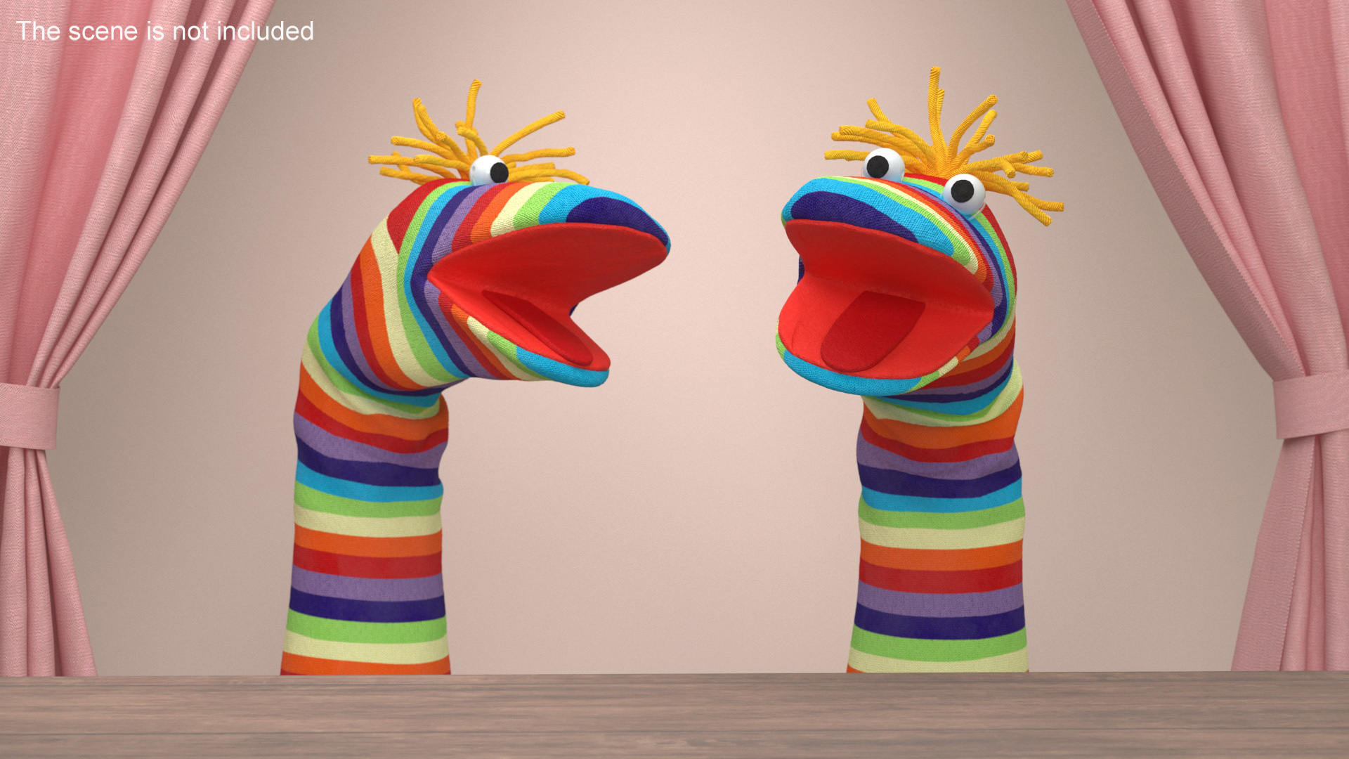 3D Character Hand Puppet Striped Boy Surprised Pose model