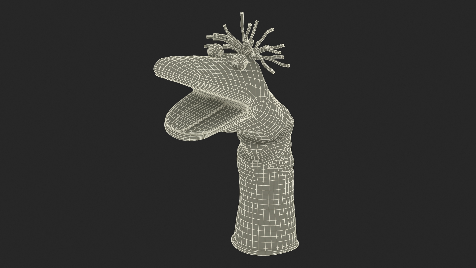 3D Character Hand Puppet Striped Boy Surprised Pose model