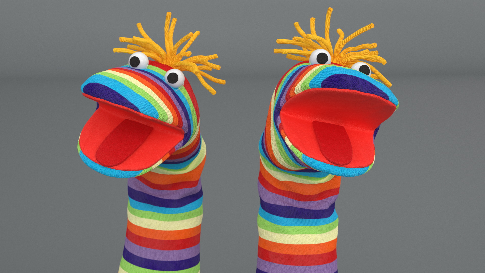 3D Character Hand Puppet Striped Boy Surprised Pose model