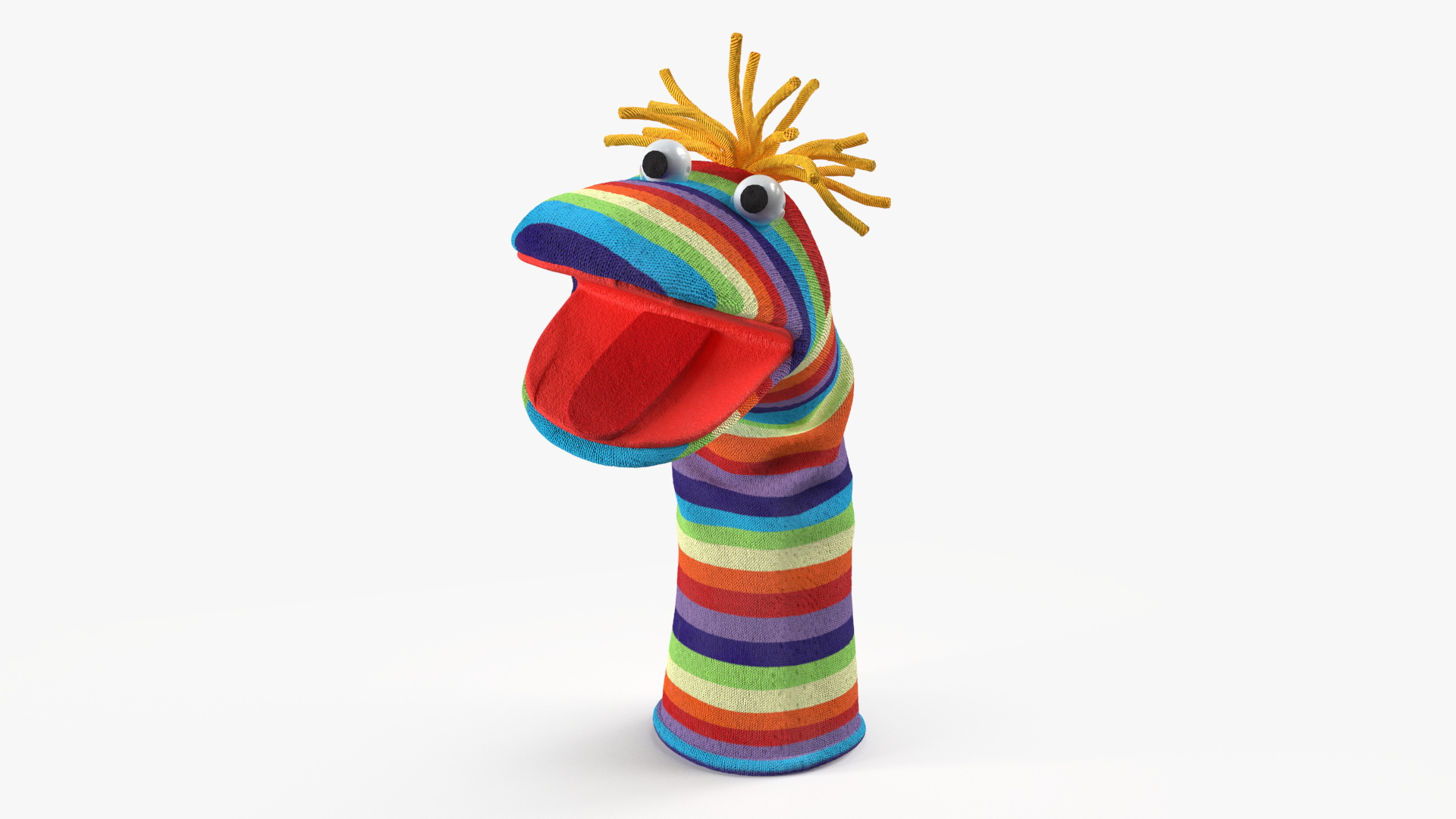 3D Character Hand Puppet Striped Boy Surprised Pose model