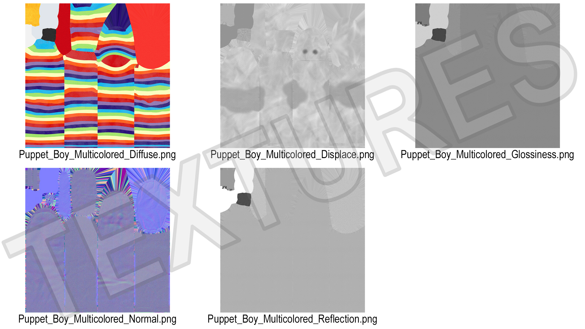 3D Character Hand Puppet Striped Boy Surprised Pose model