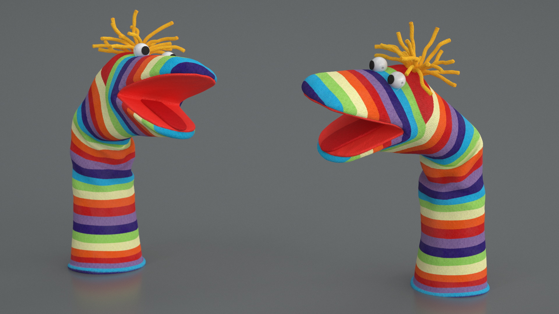3D Character Hand Puppet Striped Boy Surprised Pose model