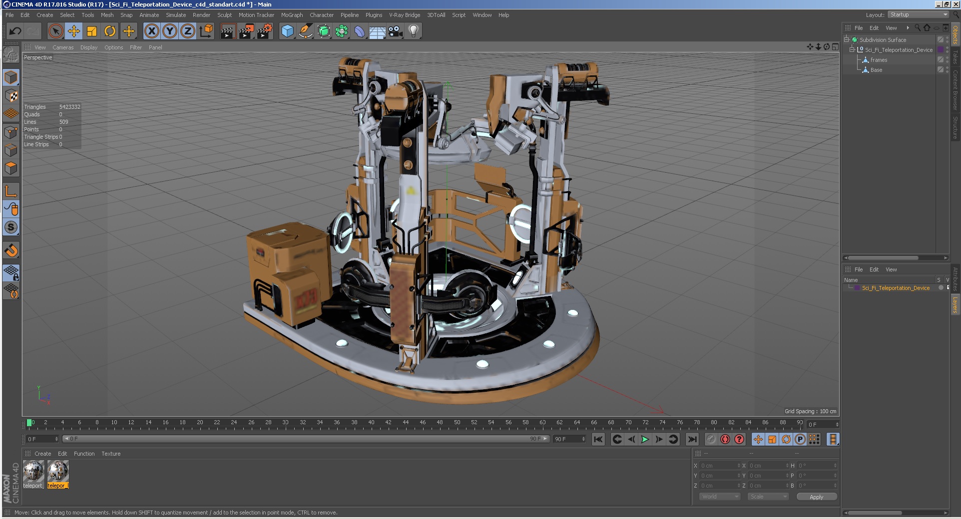 Sci Fi Teleportation Device 3D
