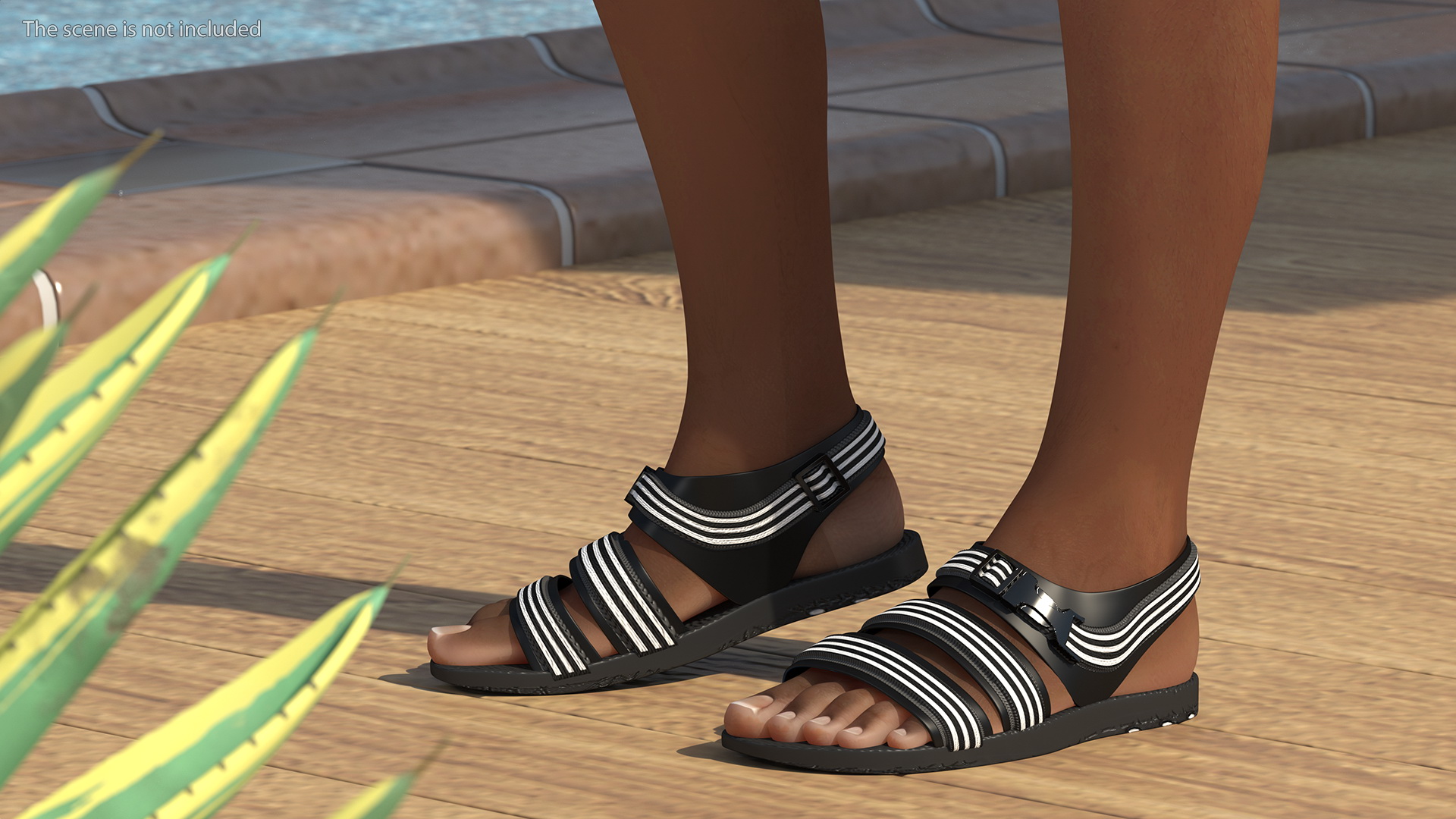 3D Light Skin Teenager Beach Style Rigged model