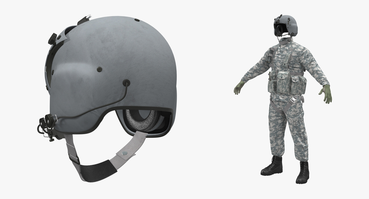 US Helicopter Pilot Uniform Camo 3D