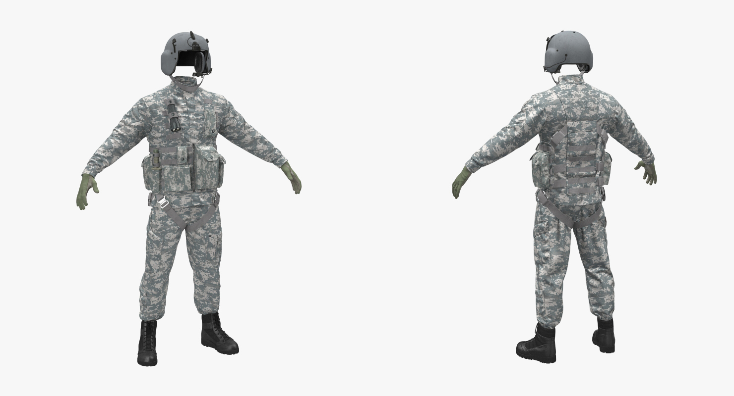 US Helicopter Pilot Uniform Camo 3D