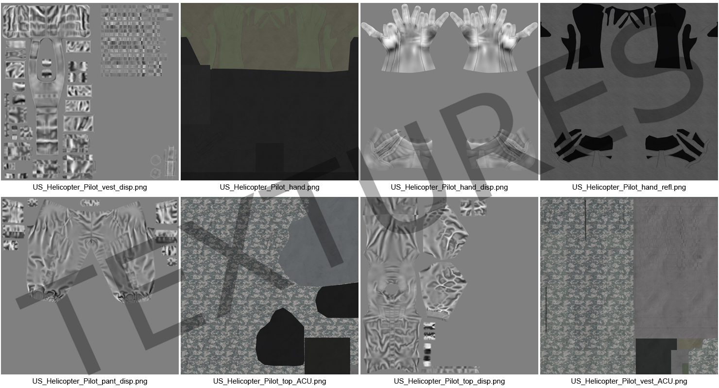 US Helicopter Pilot Uniform Camo 3D