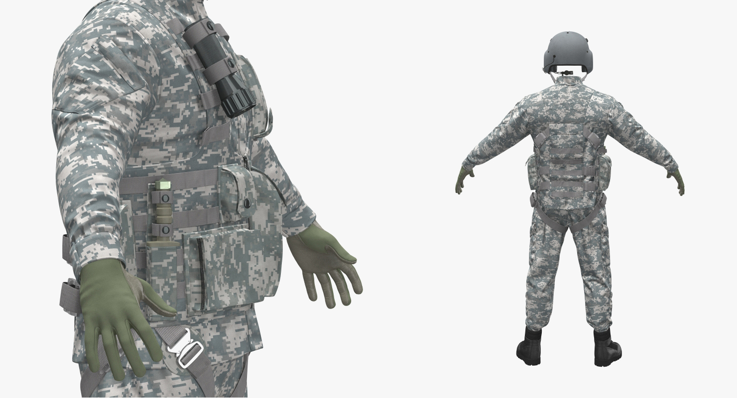 US Helicopter Pilot Uniform Camo 3D
