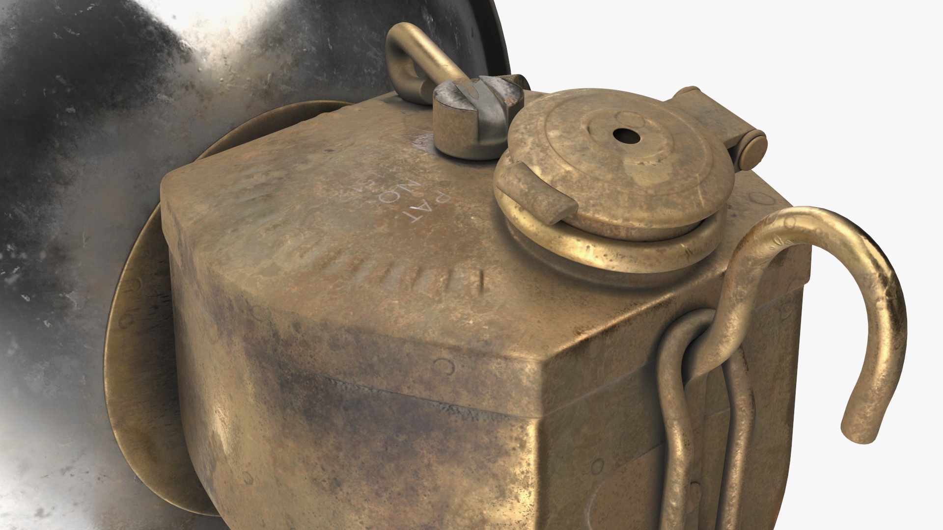 3D Retro Brass Carbide Lamp Old model