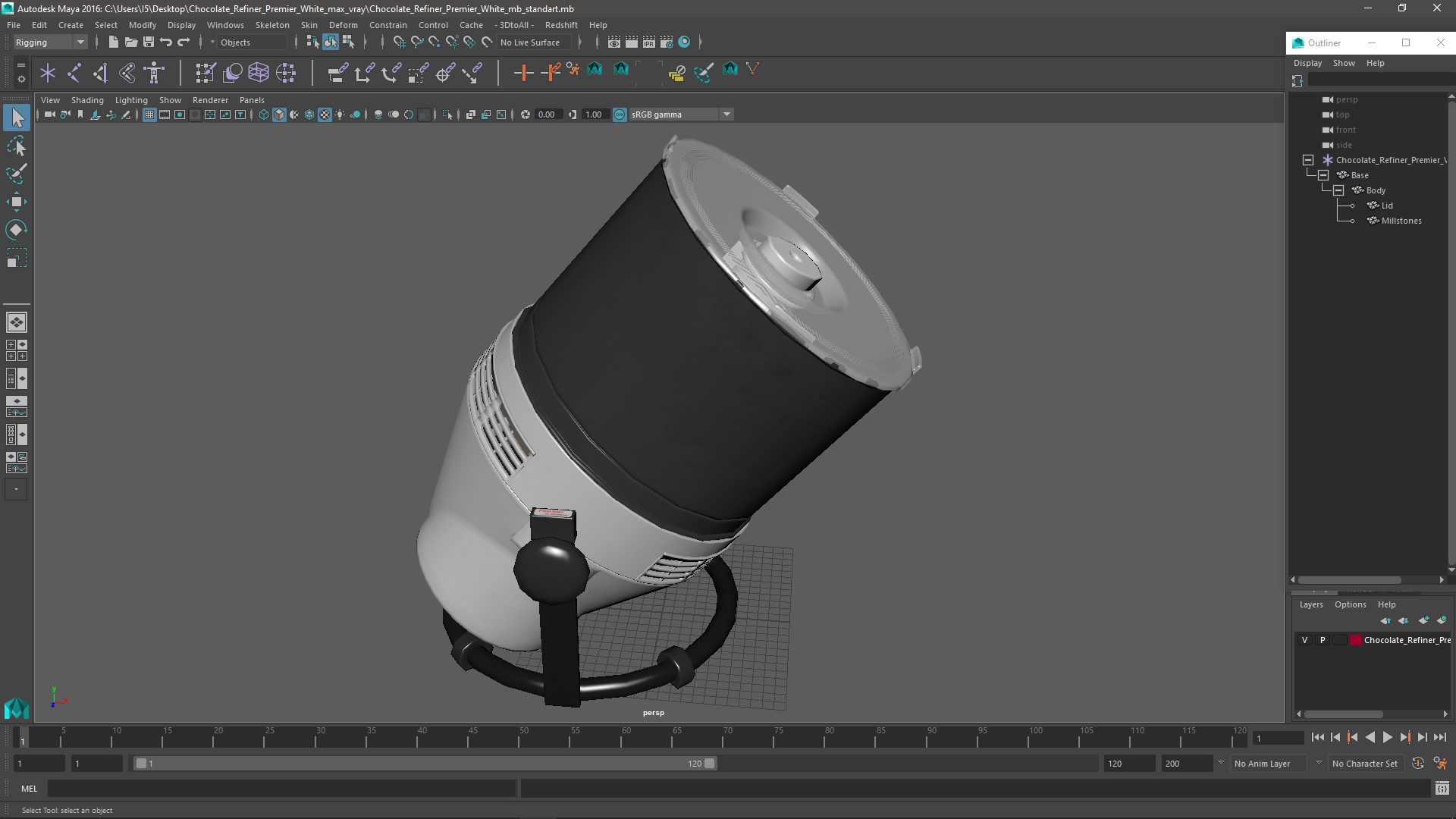 3D Chocolate Refiner Premier White