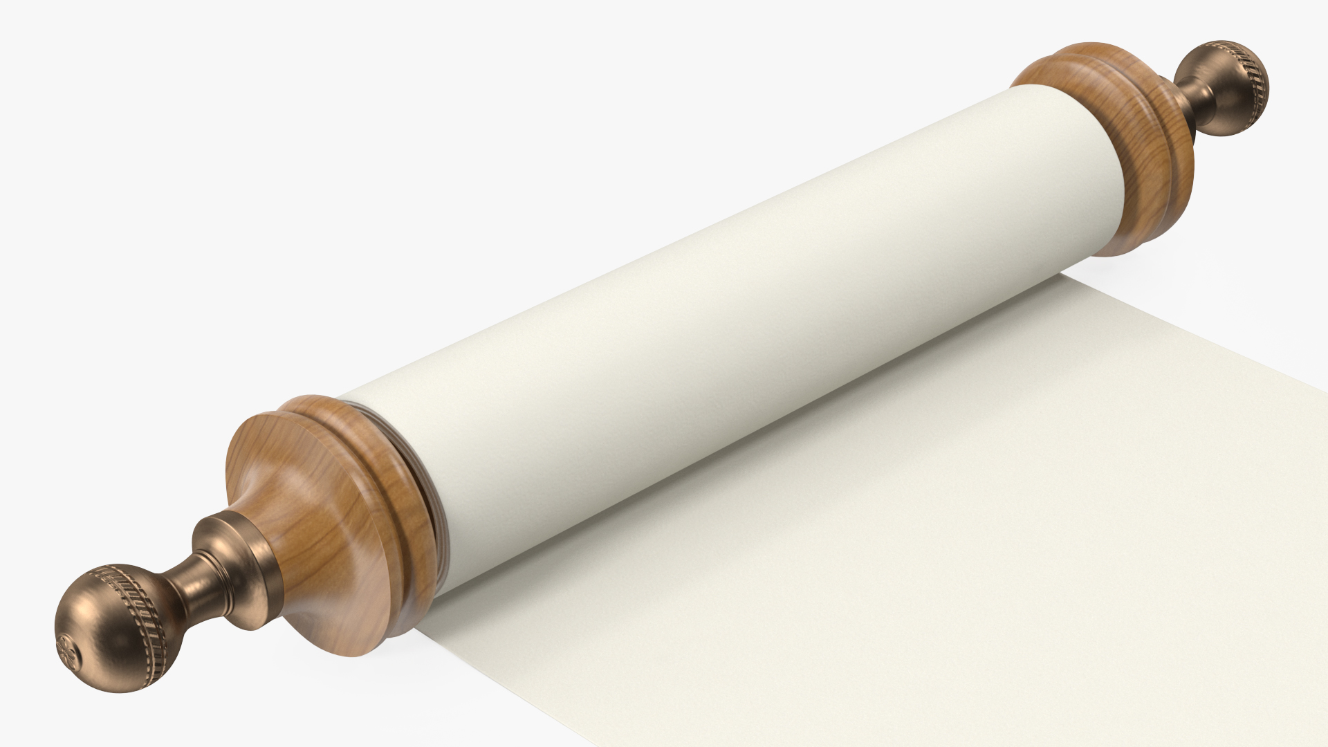 3D Unfolded Blank Parchment Scroll