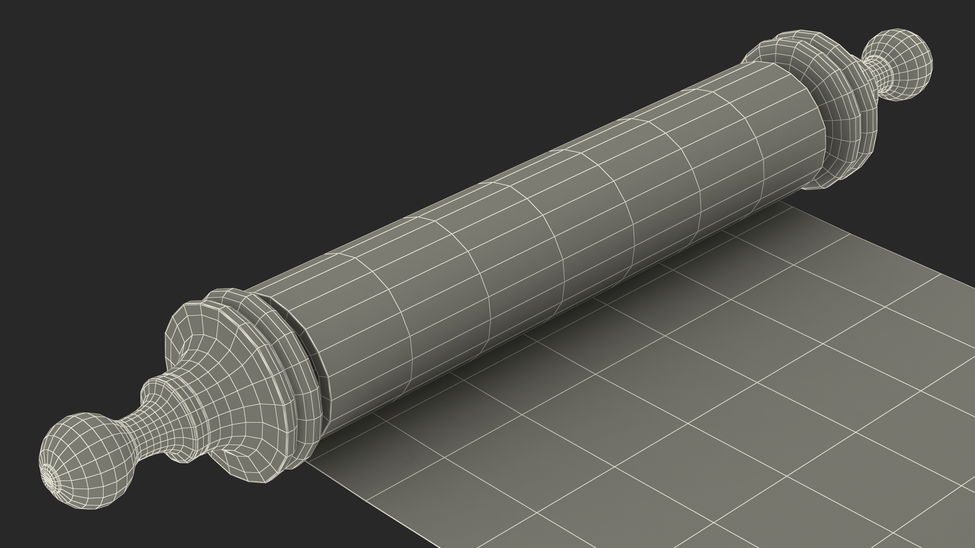 3D Unfolded Blank Parchment Scroll
