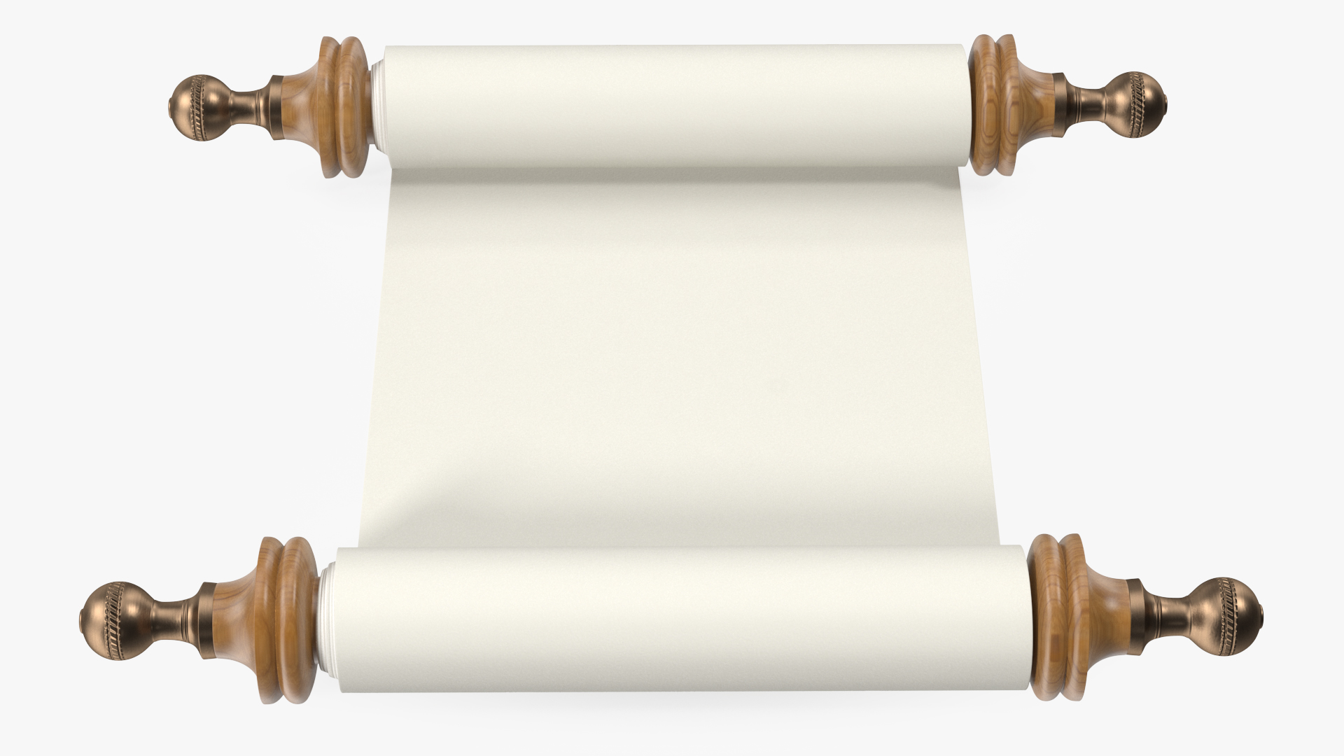 3D Unfolded Blank Parchment Scroll